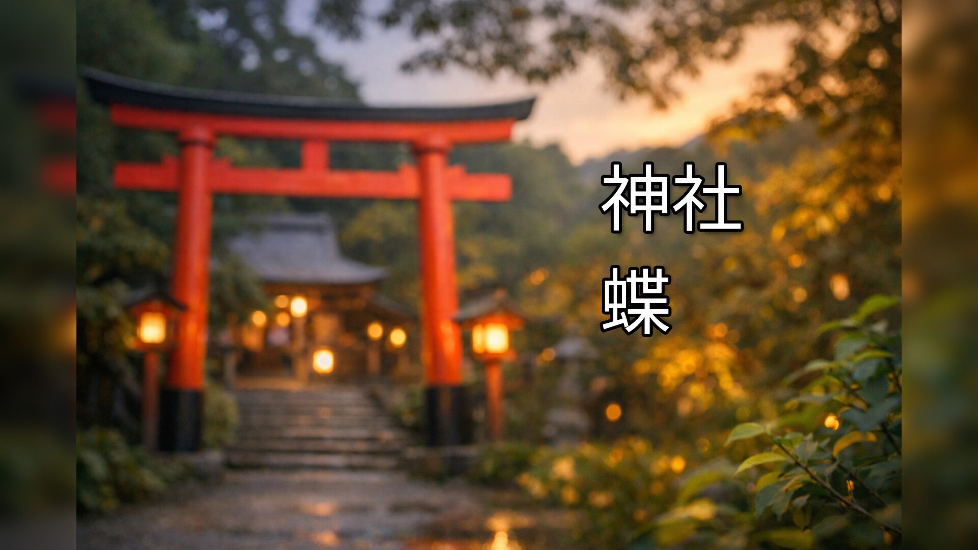 神社　蝶